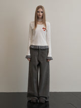 SIDE BEADS PANTS CHACOAL