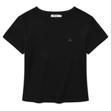 KIRSH PLAIN SLIM FIT T-SHIRT - BLACK    