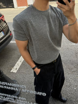 Two tone v-necked muscle short sleeved