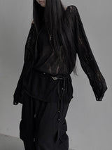 destroyed see-through knit (2color)