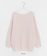 Nayu Hairy Lip Neck Loose Knit
