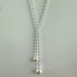 [925silver] Vカットドロップパールネックレス