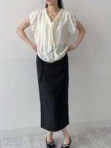 Tulip Tie Short Sleeve Blouse