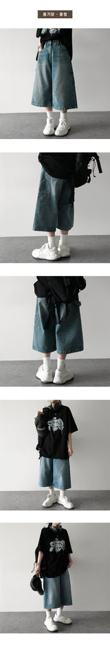 Mita Carpenter Bermuda Denim Shorts