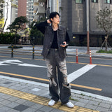 DP725013534026 ブラックジーンズデニムベスト