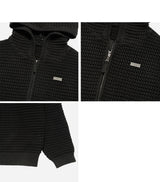 25SS ソリードニットパーカー ジップアップ ブラック