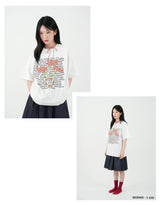 フラワードゥードゥル O/W オーバーフィットTシャツ