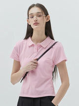 KIRSH PLAIN SLIM FIT PIQUE T-SHIRT - LIGHT PINK