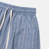Summer Linen Stripe Banding Pants