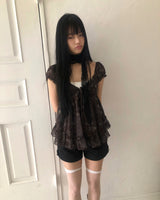 ラネルフローラルスリーブレスブラウス
