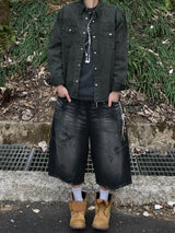 Grain-Damaged Bermuda Shorts (2 Colors)