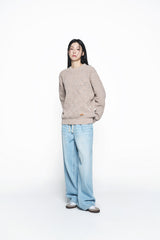 25SS アースワッペンオーバーサイズニット ベージュ