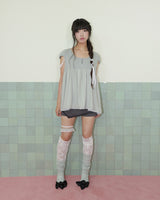  LACE LAYERED OVER KNEESOCKS / MINT
