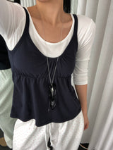 Romanty Shirring Sleeveless