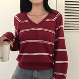 [MADE] Rollipop, striped V-neck knit