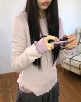 シロレイヤードロングスリーブTシャツ