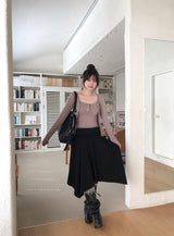 Ropi Pocket Cutting Sleeveless Cardigan Set
