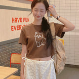 Pixel Meow Short-Sleeved Cropped T-shirt