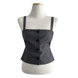 Tailor Mono Button Bustier Back Slit Top
