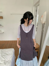 Ripe See-through Dot Three Quarter See-through Layered Tee