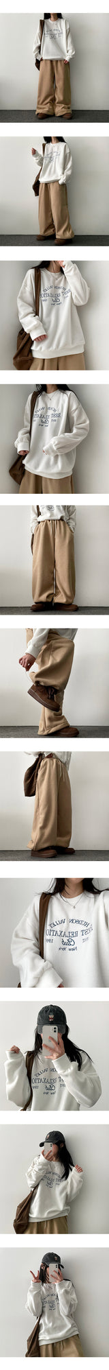 G DEN string thick fleece wide pants