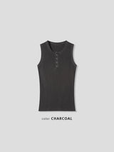 Mile Pigment Henley Sleeveless (4color)