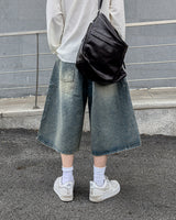 Level-Distressed Bermuda Denim Shorts