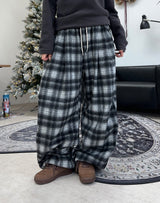 Kale Check Wide Banding Pants