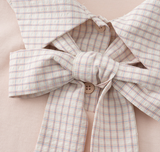 Lydia Check Ribbon Collar Tee