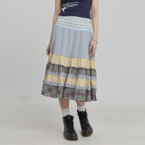 Mix Pattern Midi Skirt