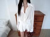 Shirt frill dress