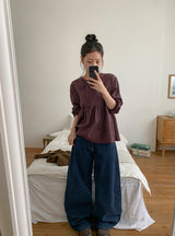 26SS★ [BAONHAUS] Lumie Check Ribbon Blouse