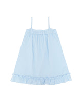 Button-up ruffle dress / sky blue