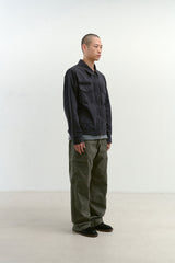 ビンテージウォッシュド5ポケットワークジャケット (Washed Navy)
