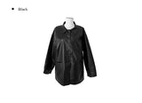 Tsurem Button Collar Half Leather Jacket