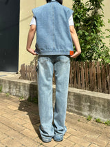 デニムストラップワイドパンツ code 18105