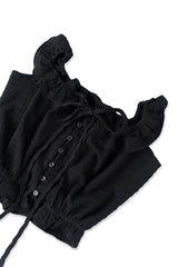 Pure frill blouse_black