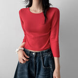 ストロベリー🍓バーティカルグレイン3/4丈Tシャツ(5 Colors)