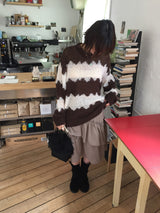 ジェララージアルパカカラーブロックニット (5c)