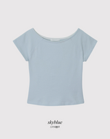 [SHOPPERMADE] ボートネックラグラン半袖Tシャツ (4color)