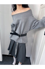Off-loose shoulder sweatshirt