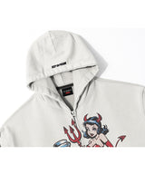 RG Kiss & Risk Washed Zip-up Hoodie (Ecru)