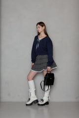 DARING LACE CHECK SKIRT