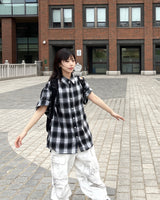 Unisex ホワイトダスティウォッシュドワイドカーゴパンツ