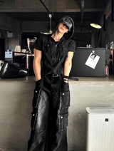 Washed Black Multi Cargo Denim