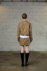 LEOPARD TRUCKER JACKET / BEIGE