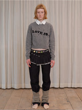 rirri Raw Denim Straight-leg Versatile Jeans with Detachable Pleated Waist Skirt