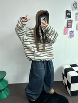 MINK🐻🧸RIVET STRING LONG WIDE PANTS 💙🖤2COLOR