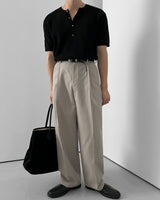 Leico Cotton One-Tuck Pants (4 Colors)