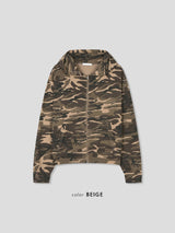 Camo Single Zip Hoodie